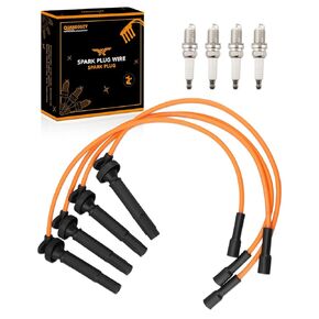 Iridium Spark Plugs with Wire Set 4 PCS Fit for Acura Integra L4 1.8L 1992-2001, Fit for Honda CR-V L4 2.0L 1997-2001 Replace 32700-PHK-405 8041 RC-HE82 671-4186