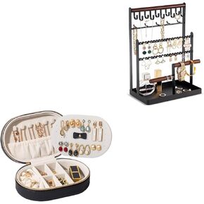 ProCase Jewelry Organizer Stand Bundle with Travel Jewelry Box