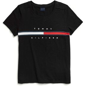 Tommy Hilfiger Women's Adaptive Short Sleeve Signature Stripe T-shirt With Magnetic Buttons