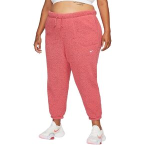 Nike Therma-FIT Fuzzy Women's Training Pants Plus Size (US, Alpha, 2X, Plus, Regular, Gypsy Rose/White)