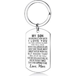 Son Gifts from Mom To My Son Gift Graduation Gift for Son Inspirational Son Keychain Unique Gifts for Son Birthday Christmas Back to School Gifts for Son