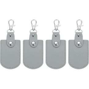 PATIKIL Leather Key Fob, Leather Key Fobs with Key Rings DIY Keychain Holder for Home Office Car Keys ID Key Cards Air Tags