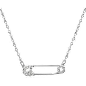 Safety Pin Necklace Paper Clip Pendant Cubic Zirconia Saftey Pin Necklace Choker For Women Gift