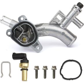 Aluminum Water Outlet Thermostat Housing for 2011-2016 Chevrolet Cruze 1.4L for 2016 Chevrolet Cruze Limited 1.4L for 2012-2020 Chevrolet Sonic 1.4L for 2013-2020 Chevrolet Trax 1.4L