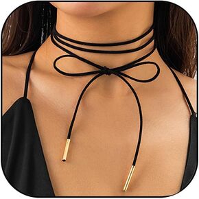 Bow Choker Necklace Long Velvet Collar Necklace Sexy Choker for Women Neck Accessories Choker