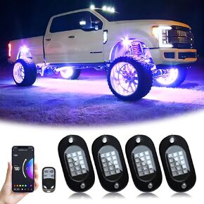 YiLaie RGB LED Rock Lights, 210 LEDs Lights with Phone App/Remote Control & Timing & Music Mode Rock Lights Kits, Waterproof Underglow Light for ATV RZR UTV SUV Off Road AUTO Motorcycle (14 Pods)