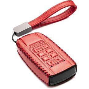 Vitodeco Leather Smar Key Fob Case Compatible with Acura RDX, MDX, ILX 2016 - 2021, Acura TLX 2016 - 2025, Acura Integra 2023 (5-Button, Brown)