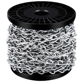 50 ft 1/12" Metal Hanging Chains Jack Chain Coil Chain Twist Chain Link for Hanging Bird Feeders, Billboards, Basket, Planters, Lanterns, Wind Chimes and Decorative Ornaments