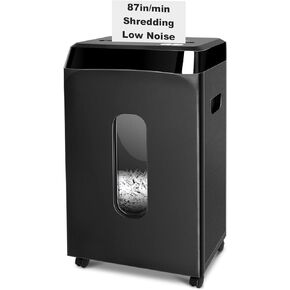 Paper Shredder for Home Office, 60 Sheets Auto Feed, 2.4m/min Shredding, 55dB Super Quiet, P-4 Cross Cut Shredders with 5.8 Gallons Bin Shreds CD, Credit Card