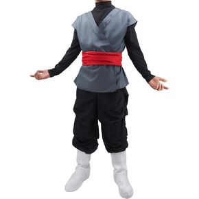 Anime Kung Fu Suit Outfits Uniform Black Cosplay Costume Halloween Full Set with Jacket Pants Shoe Covers And Belt