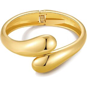 FAERLIIRY Gold Cuff Bracelets for Women Girls Gold Bow Charm Bracelet Open Bangle Bracelet for Birthday Mothers Day