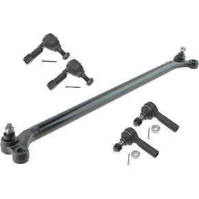 TRQ Front Driver & Passenger Side Steering Kit Center Link Tie Rod Compatible with 1998-2004 Nissan Frontier 2000-2004 Xterra