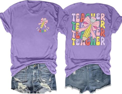 VVNTY Teacher Shirts Women: in My Teacher Era Shirt Preschool Teacher Life T Shirt Teachers Gift Tops in Saudi Arabia