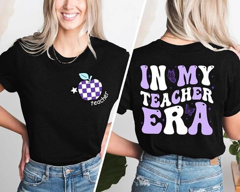 VVNTY Teacher Shirts Women: in My Teacher Era Shirt Preschool Teacher Life T Shirt Teachers Gift Tops in Saudi Arabia