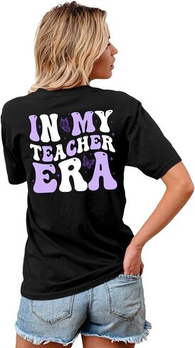 VVNTY Teacher Shirts Women: in My Teacher Era Shirt Preschool Teacher Life T Shirt Teachers Gift Tops in Saudi Arabia