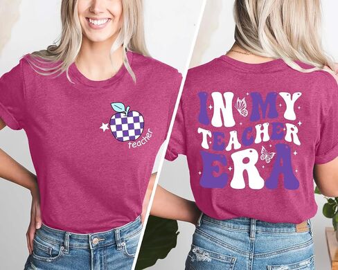 VVNTY Teacher Shirts Women: in My Teacher Era Shirt Preschool Teacher Life T Shirt Teachers Gift Tops in Saudi Arabia