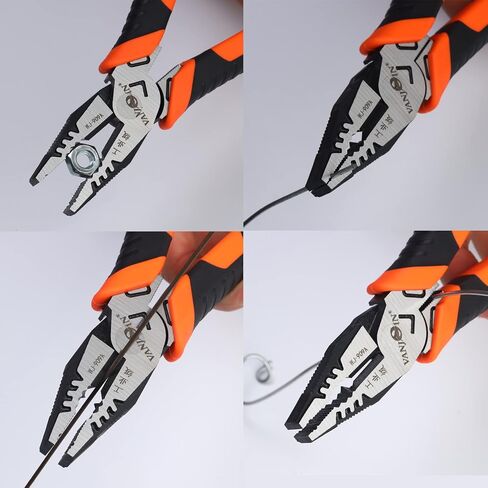 Linesman Pliers, 7 inch/8 inch/9 inch High Leverage Linesman Pliers Heavy Duty Side Cutting Pliers with Anti-slip Handle for Wire Cutting Crimping, Professional Hand Tool for Home Industrial in Saudi Arabia
