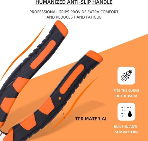 Linesman Pliers, 7 inch/8 inch/9 inch High Leverage Linesman Pliers Heavy Duty Side Cutting Pliers with Anti-slip Handle for Wire Cutting Crimping, Professional Hand Tool for Home Industrial in Saudi Arabia
