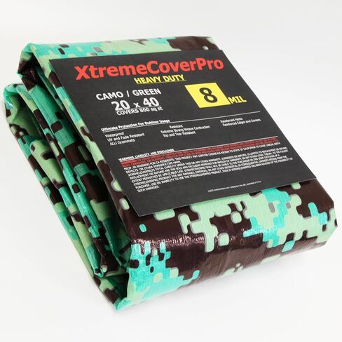20' x 40' Large Multi-Purpose Waterproof Light Weight Heavy Duty Poly Tarp Grommets Every 24", 8 Mil 20x40Thick, for Home, Boats, Cars, Camping, UV Resistant, Rip/Tear Proof Tarpaulin in Saudi Arabia