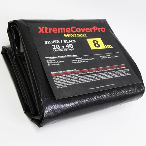 20' x 40' Large Multi-Purpose Waterproof Light Weight Heavy Duty Poly Tarp Grommets Every 24", 8 Mil 20x40Thick, for Home, Boats, Cars, Camping, UV Resistant, Rip/Tear Proof Tarpaulin in Saudi Arabia