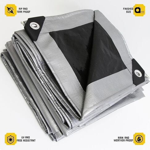 20' x 40' Large Multi-Purpose Waterproof Light Weight Heavy Duty Poly Tarp Grommets Every 24", 8 Mil 20x40Thick, for Home, Boats, Cars, Camping, UV Resistant, Rip/Tear Proof Tarpaulin in Saudi Arabia