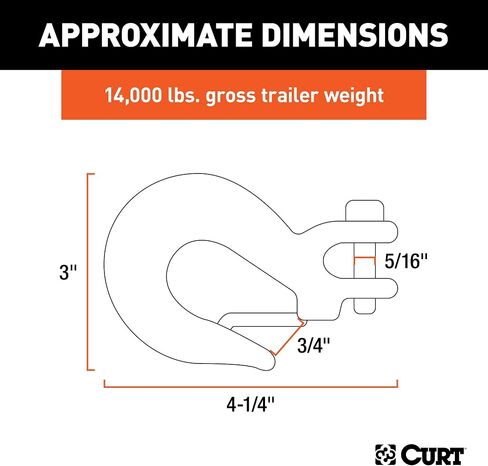 CURT 81550 5/16-Inch Forged Steel Clevis Slip Hook with Safety Latch, 14,000 lbs, 3/4-In Opening, 5/16" Pin in Saudi Arabia