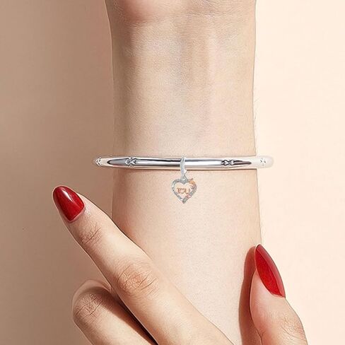 KunBead Rose Flower Family I Love You Birthday Heart Love Dangle Charms Compatible with Pandora Bracelet for Auntie Friend Sister Mom Daughter Nana Granddaughter Wife Niece Grandson in Kuwait