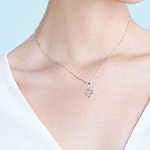 KunBead Rose Flower Family I Love You Birthday Heart Love Dangle Charms Compatible with Pandora Bracelet for Auntie Friend Sister Mom Daughter Nana Granddaughter Wife Niece Grandson in Kuwait