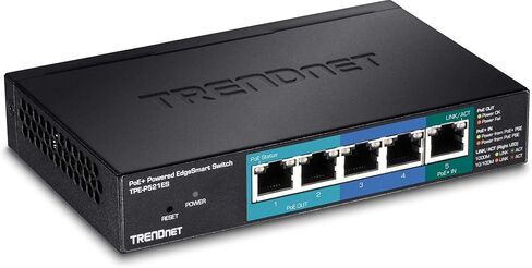 TRENDnet 5-Port Gigabit PoE++، محول مُدار يعمل بالطاقة مع ممر PoE، TPE-B541، 1 × مدخل Gigabit PoE++، 4 × مخرج Gigabit PoE+، ميزانية PoE 60 وات، متوافق مع NDAA TAA، حماية مدى الحياة in Kuwait