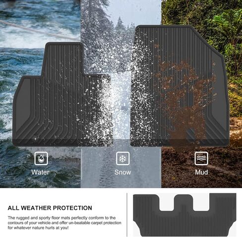 KIWI MASTER Floor Mats for 2020-2025 Kia Telluride Accessories Replace OEM S9F13-AC000 All Weather Mat Liners Front & Rear & 3rd 3 Row Seat TPE Slush Liner Black in Saudi Arabia