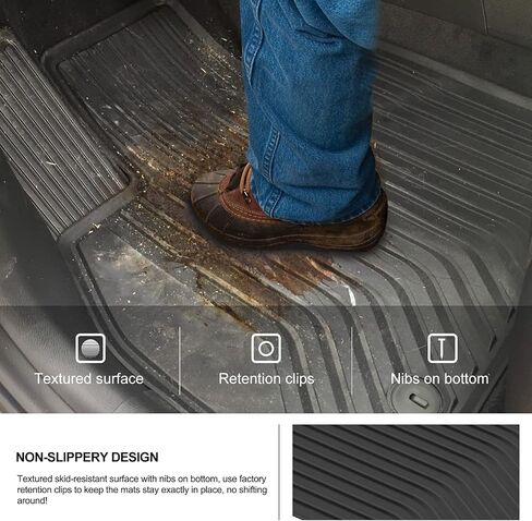 KIWI MASTER Floor Mats for 2020-2025 Kia Telluride Accessories Replace OEM S9F13-AC000 All Weather Mat Liners Front & Rear & 3rd 3 Row Seat TPE Slush Liner Black in Saudi Arabia