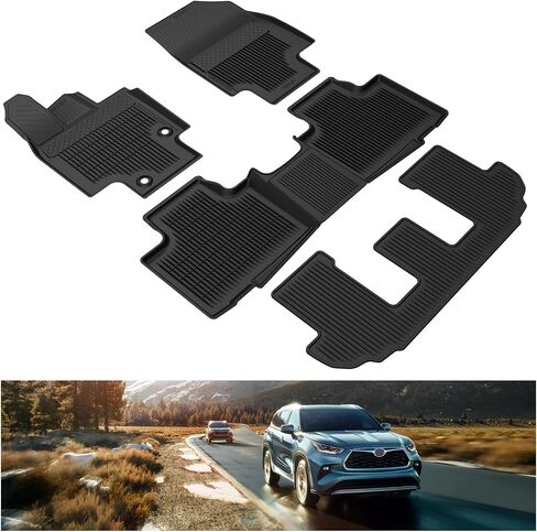 KIWI MASTER Floor Mats for 2020-2025 Kia Telluride Accessories Replace OEM S9F13-AC000 All Weather Mat Liners Front & Rear & 3rd 3 Row Seat TPE Slush Liner Black in Saudi Arabia