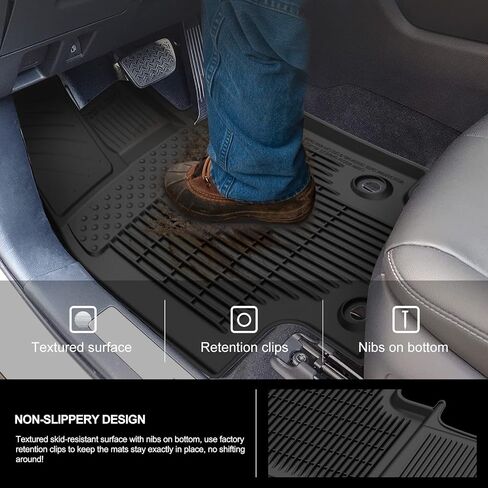 KIWI MASTER Floor Mats for 2020-2025 Kia Telluride Accessories Replace OEM S9F13-AC000 All Weather Mat Liners Front & Rear & 3rd 3 Row Seat TPE Slush Liner Black in Saudi Arabia