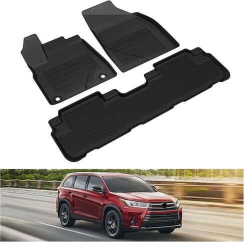 KIWI MASTER Floor Mats for 2020-2025 Kia Telluride Accessories Replace OEM S9F13-AC000 All Weather Mat Liners Front & Rear & 3rd 3 Row Seat TPE Slush Liner Black in Saudi Arabia