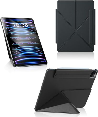 حافظة BOBOLEE لجهاز iPad Pro الجيل الخامس مقاس 11 بوصة M4 2024، غطاء محمول خفيف الوزن وواقي جديد متعدد الطيات، مظهر بسيط ولكنه حاد، غلاف مغناطيسي قوي، حماية كاملة، استيقاظ/نوم تلقائي، وردي in Saudi Arabia