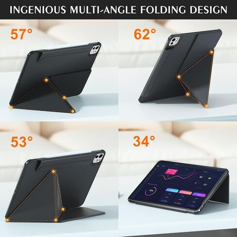 حافظة BOBOLEE لجهاز iPad Pro الجيل الخامس مقاس 11 بوصة M4 2024، غطاء محمول خفيف الوزن وواقي جديد متعدد الطيات، مظهر بسيط ولكنه حاد، غلاف مغناطيسي قوي، حماية كاملة، استيقاظ/نوم تلقائي، وردي in Saudi Arabia