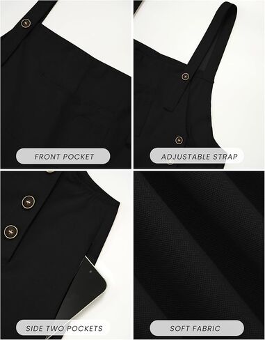 PRETTYGARDEN Overall Jumpsuit For Women 2024 Summer Casual Wide Leg Sleeveless Button Striped Jumpsuits Trendy Outfits in Kuwait