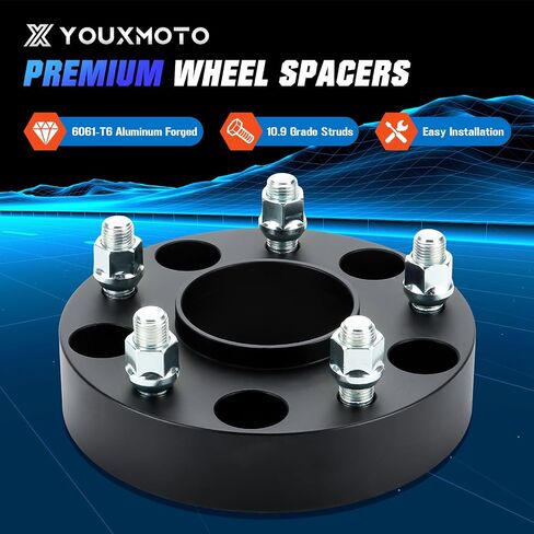 محولات عجلة فواصل العجلات Youxmoto 5X5.5 1.5 بوصة محور تجويف 77.8 مم مناسب لكرايسلر لأسبن 2007-2009، لدودج داكوتا 2005-2011، دورانجو 2004-2009، رام 1500 2002-2010 مع مسامير 9/16-18، 4 قطع in Saudi Arabia