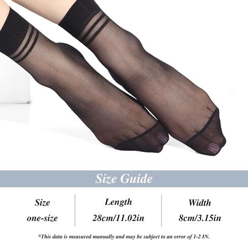 12 Pairs Ankle Stockings for Women Sheer Thin Nylon Socks Breathable Silk Socks with Reinforced Toe(Black & Nude) in Saudi Arabia