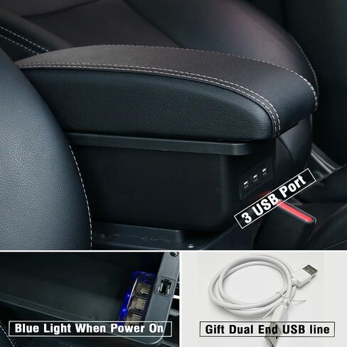 Car Armrest Box for Toyota Yaris iA Sedan/Scion iA 2016-2018 Center Console Storage Arm Rest Organizer Automotive Armrests (Black Line) in Saudi Arabia
