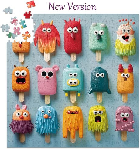 500 Pieces Jigsaw Puzzles for Adults and Teens and Kids Family Happy Gift Colorful Popsicles (Monster Popsicles) in Saudi Arabia