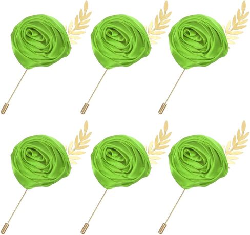 Rose Men Suit Boutonnieres, Golden Leave Brooch Lapel Pin, Boutonnieres for Men Wedding/Groom Groomsmen for Prom Wedding Party in Kuwait