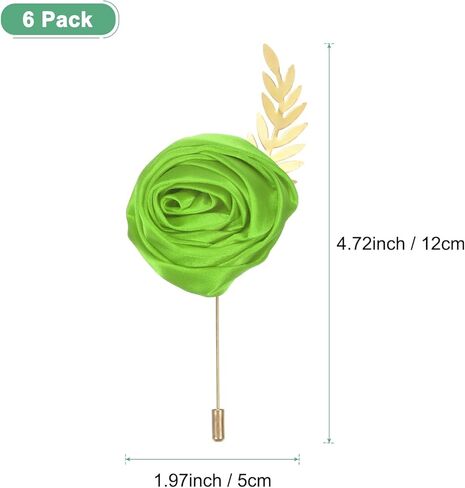 Rose Men Suit Boutonnieres, Golden Leave Brooch Lapel Pin, Boutonnieres for Men Wedding/Groom Groomsmen for Prom Wedding Party in Kuwait