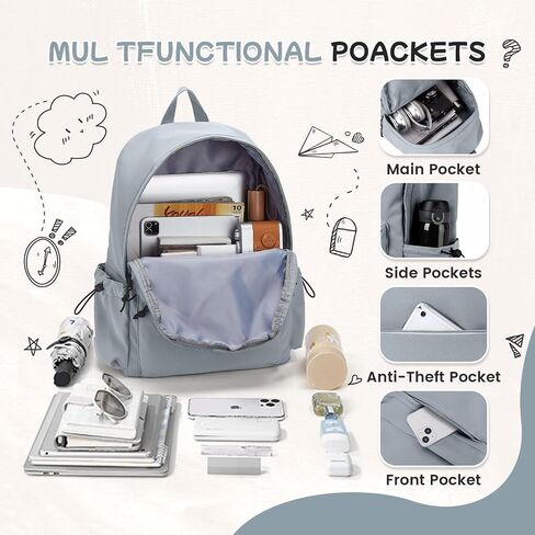 Black School Backpack for Girls Women Waterproof High School Book Bag Cute Backpack for Men Teens Boys, Lightweight Simple Middle School Back Pack Daypack in Saudi Arabia