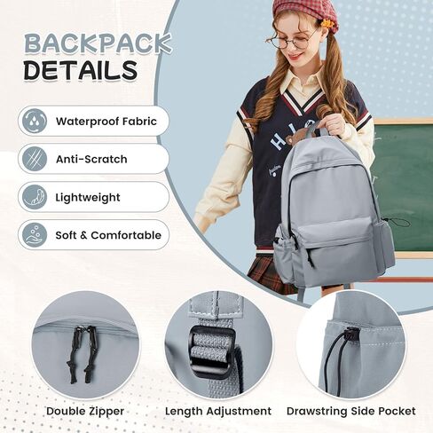 Black School Backpack for Girls Women Waterproof High School Book Bag Cute Backpack for Men Teens Boys, Lightweight Simple Middle School Back Pack Daypack in Saudi Arabia
