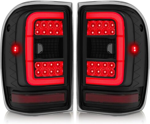 KUAFU LH & RH Tail Light Compatible with 2001-2011 Ford Ranger LED C Light Bar Rear Brake Tail Lamp Assembly Plastic (Clear Lens+Chrome Housing) in Saudi Arabia