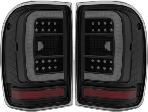 KUAFU LH & RH Tail Light Compatible with 2001-2011 Ford Ranger LED C Light Bar Rear Brake Tail Lamp Assembly Plastic (Clear Lens+Chrome Housing) in Saudi Arabia