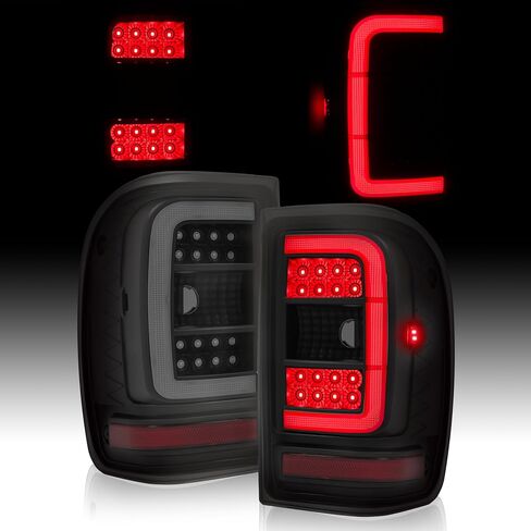 KUAFU LH & RH Tail Light Compatible with 2001-2011 Ford Ranger LED C Light Bar Rear Brake Tail Lamp Assembly Plastic (Clear Lens+Chrome Housing) in Saudi Arabia