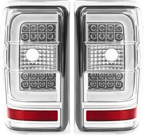 KUAFU LH & RH Tail Light Compatible with 2001-2011 Ford Ranger LED C Light Bar Rear Brake Tail Lamp Assembly Plastic (Clear Lens+Chrome Housing) in Saudi Arabia