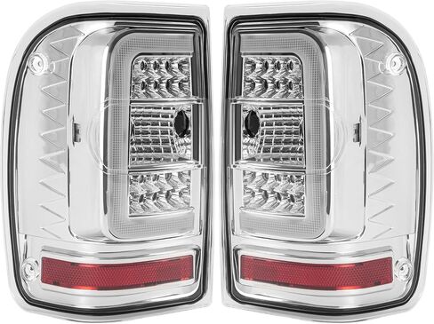 KUAFU LH & RH Tail Light Compatible with 2001-2011 Ford Ranger LED C Light Bar Rear Brake Tail Lamp Assembly Plastic (Clear Lens+Chrome Housing) in Saudi Arabia